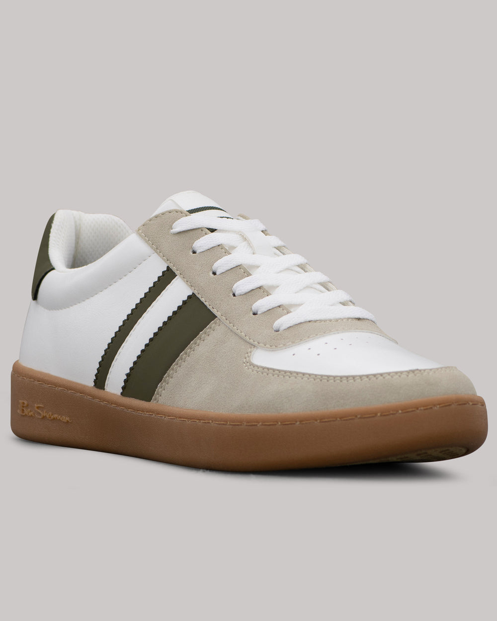 Basket Ben Sherman Hyde Olive Stripe Blanche | EJE-43772894